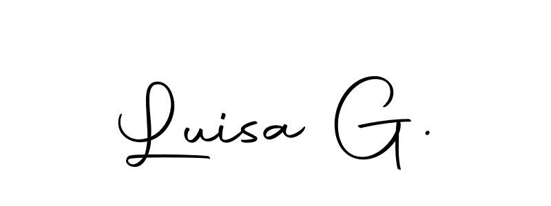 This is the best signature style for the Luisa G. name. Also you like these signature font (Autography-DOLnW). Mix name signature. Luisa G. signature style 10 images and pictures png