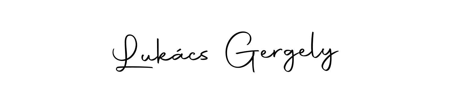 How to make Lukács Gergely name signature. Use Autography-DOLnW style for creating short signs online. This is the latest handwritten sign. Lukács Gergely signature style 10 images and pictures png