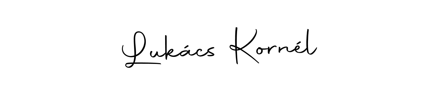 You should practise on your own different ways (Autography-DOLnW) to write your name (Lukács Kornél) in signature. don't let someone else do it for you. Lukács Kornél signature style 10 images and pictures png