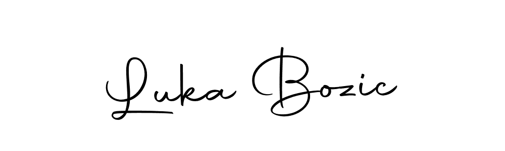 You should practise on your own different ways (Autography-DOLnW) to write your name (Luka Bozic) in signature. don't let someone else do it for you. Luka Bozic signature style 10 images and pictures png