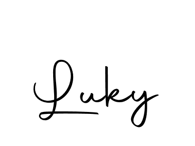 Use a signature maker to create a handwritten signature online. With this signature software, you can design (Autography-DOLnW) your own signature for name Luky. Luky signature style 10 images and pictures png