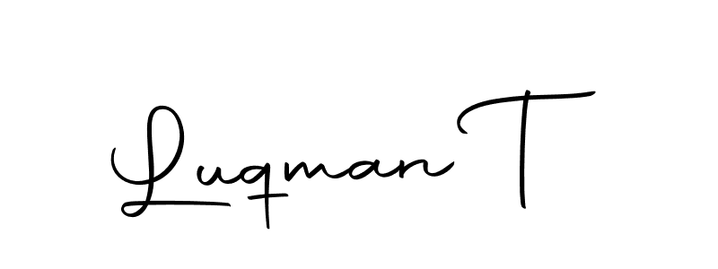How to make Luqman T name signature. Use Autography-DOLnW style for creating short signs online. This is the latest handwritten sign. Luqman T signature style 10 images and pictures png