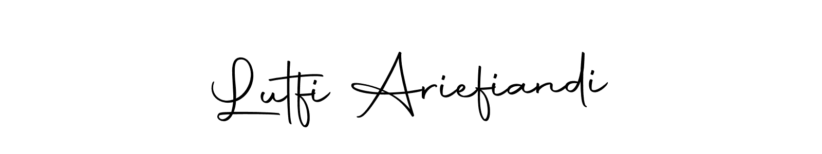 Create a beautiful signature design for name Lutfi Ariefiandi. With this signature (Autography-DOLnW) fonts, you can make a handwritten signature for free. Lutfi Ariefiandi signature style 10 images and pictures png