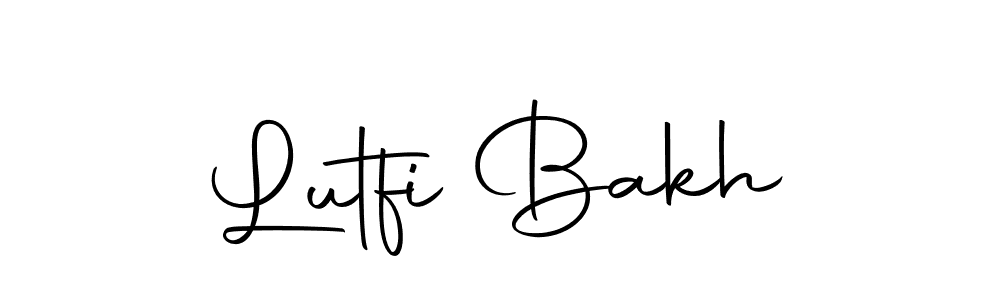 How to make Lutfi Bakh name signature. Use Autography-DOLnW style for creating short signs online. This is the latest handwritten sign. Lutfi Bakh signature style 10 images and pictures png