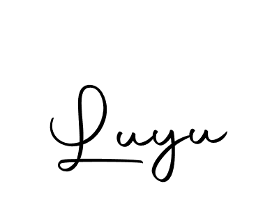 Design your own signature with our free online signature maker. With this signature software, you can create a handwritten (Autography-DOLnW) signature for name Luyu. Luyu signature style 10 images and pictures png