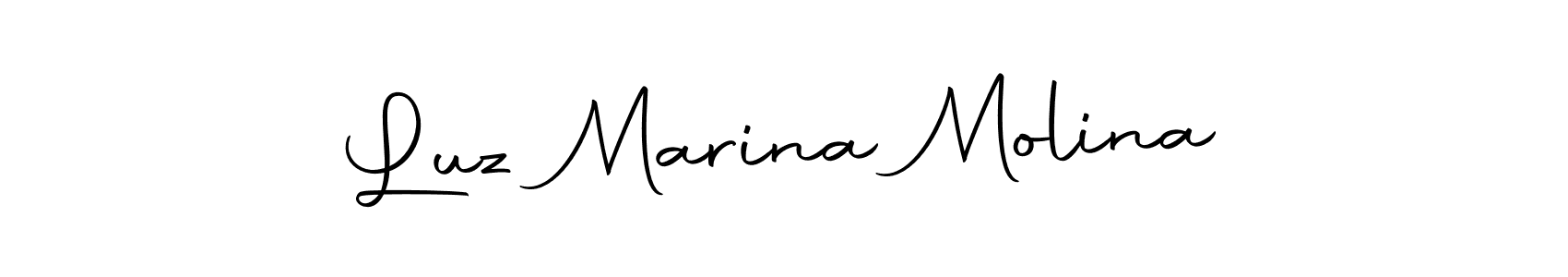 How to make Luz Marina Molina name signature. Use Autography-DOLnW style for creating short signs online. This is the latest handwritten sign. Luz Marina Molina signature style 10 images and pictures png