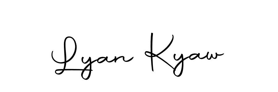 How to make Lyan Kyaw name signature. Use Autography-DOLnW style for creating short signs online. This is the latest handwritten sign. Lyan Kyaw signature style 10 images and pictures png