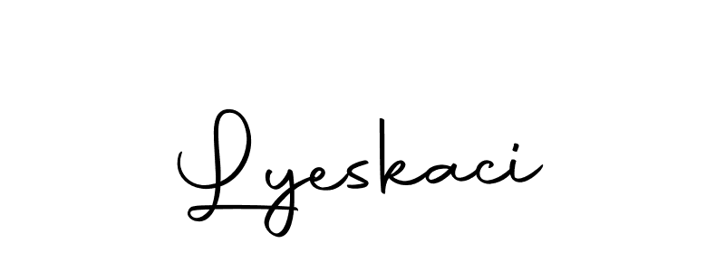 Design your own signature with our free online signature maker. With this signature software, you can create a handwritten (Autography-DOLnW) signature for name Lyeskaci. Lyeskaci signature style 10 images and pictures png