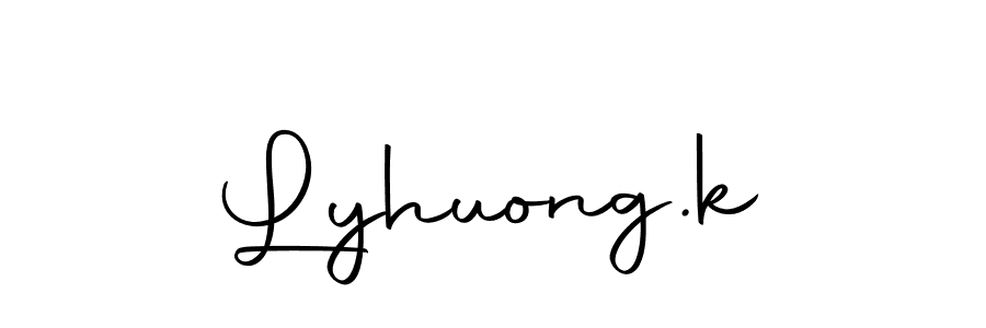 You can use this online signature creator to create a handwritten signature for the name Lyhuong.k. This is the best online autograph maker. Lyhuong.k signature style 10 images and pictures png