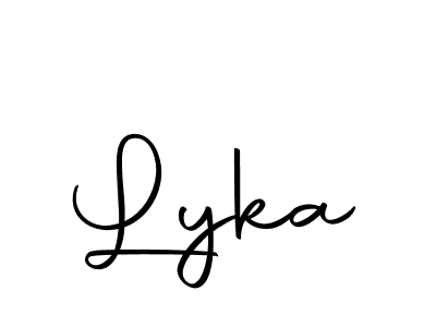 Use a signature maker to create a handwritten signature online. With this signature software, you can design (Autography-DOLnW) your own signature for name Lyka. Lyka signature style 10 images and pictures png