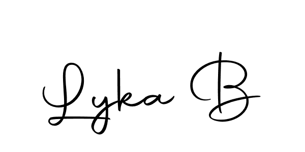 Make a beautiful signature design for name Lyka B. With this signature (Autography-DOLnW) style, you can create a handwritten signature for free. Lyka B signature style 10 images and pictures png