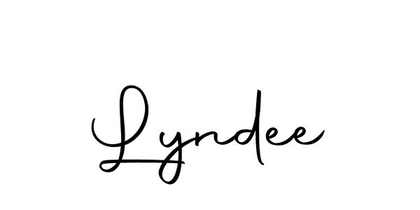 How to make Lyndee name signature. Use Autography-DOLnW style for creating short signs online. This is the latest handwritten sign. Lyndee signature style 10 images and pictures png