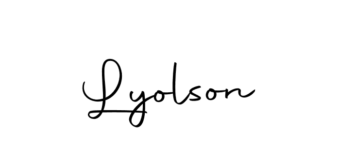 You should practise on your own different ways (Autography-DOLnW) to write your name (Lyolson) in signature. don't let someone else do it for you. Lyolson signature style 10 images and pictures png