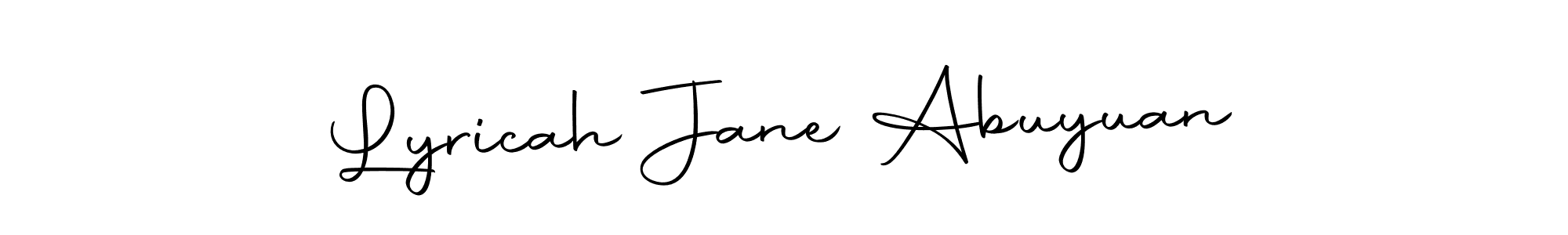 Similarly Autography-DOLnW is the best handwritten signature design. Signature creator online .You can use it as an online autograph creator for name Lyricah Jane Abuyuan. Lyricah Jane Abuyuan signature style 10 images and pictures png