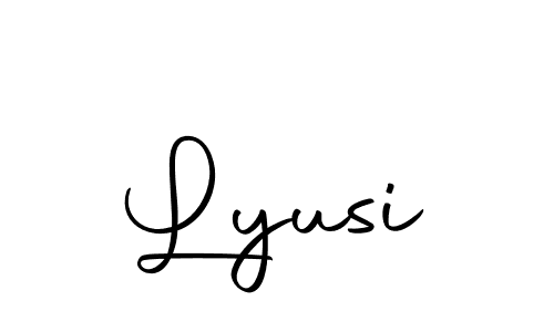 You should practise on your own different ways (Autography-DOLnW) to write your name (Lyusi) in signature. don't let someone else do it for you. Lyusi signature style 10 images and pictures png