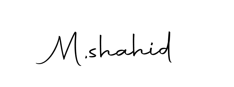 Design your own signature with our free online signature maker. With this signature software, you can create a handwritten (Autography-DOLnW) signature for name M,shahid. M,shahid signature style 10 images and pictures png