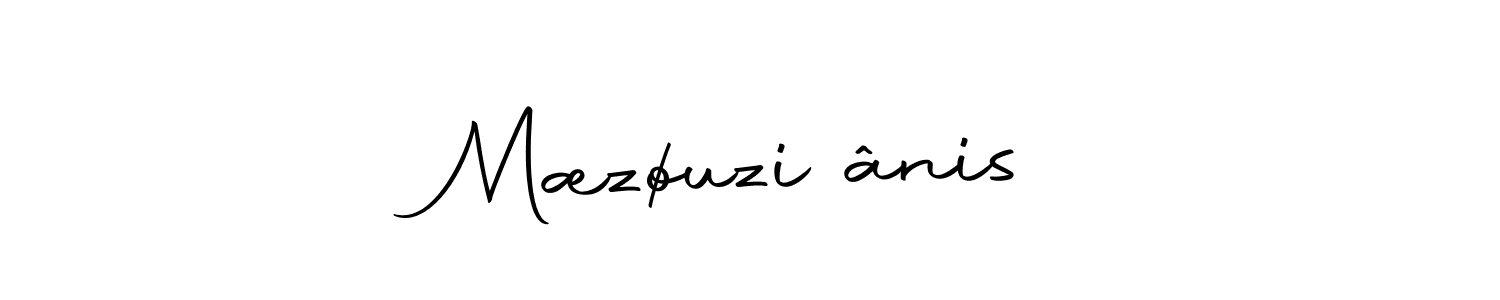 How to make Mæzøuzi ânis name signature. Use Autography-DOLnW style for creating short signs online. This is the latest handwritten sign. Mæzøuzi ânis signature style 10 images and pictures png