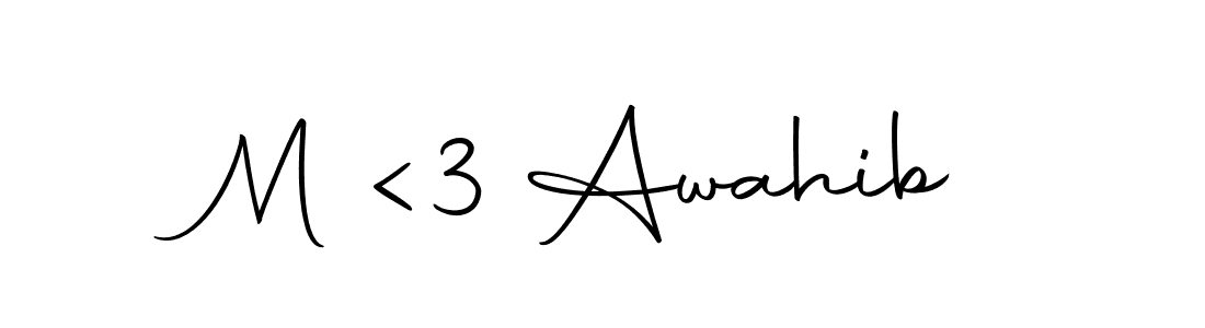 How to Draw M <3 Awahib signature style? Autography-DOLnW is a latest design signature styles for name M <3 Awahib. M <3 Awahib signature style 10 images and pictures png