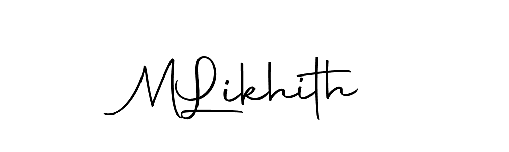 The best way (Autography-DOLnW) to make a short signature is to pick only two or three words in your name. The name M  Likhith include a total of six letters. For converting this name. M  Likhith signature style 10 images and pictures png