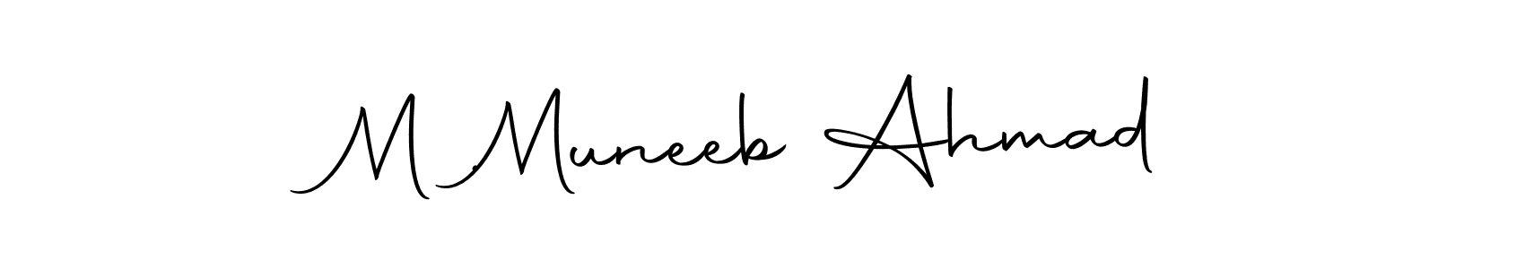Design your own signature with our free online signature maker. With this signature software, you can create a handwritten (Autography-DOLnW) signature for name M .  Muneeb Ahmad. M .  Muneeb Ahmad signature style 10 images and pictures png