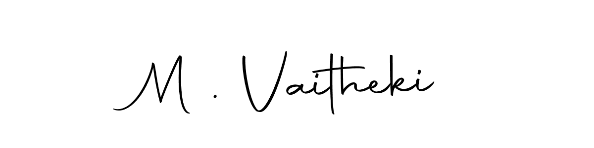 The best way (Autography-DOLnW) to make a short signature is to pick only two or three words in your name. The name M . Vaitheki include a total of six letters. For converting this name. M . Vaitheki signature style 10 images and pictures png