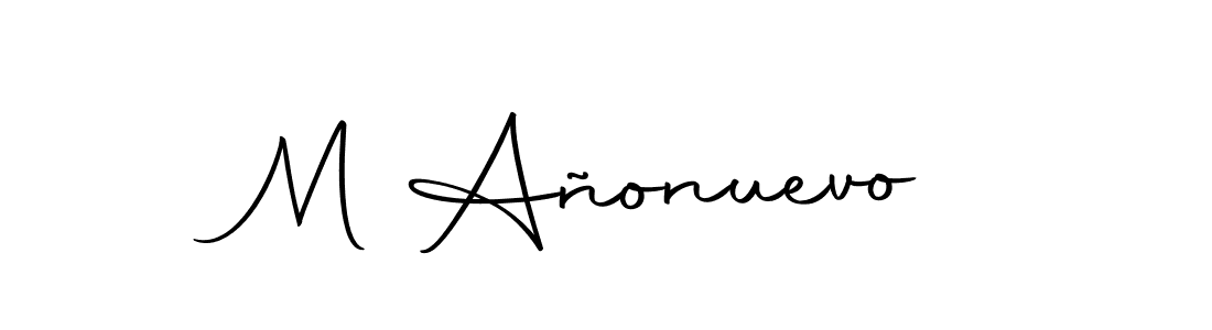 How to make M Añonuevo name signature. Use Autography-DOLnW style for creating short signs online. This is the latest handwritten sign. M Añonuevo signature style 10 images and pictures png