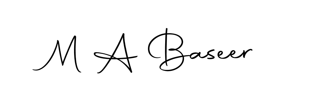 How to make M A Baseer name signature. Use Autography-DOLnW style for creating short signs online. This is the latest handwritten sign. M A Baseer signature style 10 images and pictures png