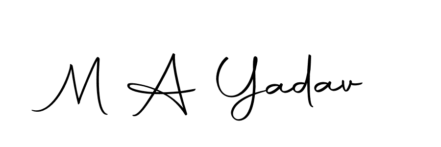 Use a signature maker to create a handwritten signature online. With this signature software, you can design (Autography-DOLnW) your own signature for name M A Yadav. M A Yadav signature style 10 images and pictures png