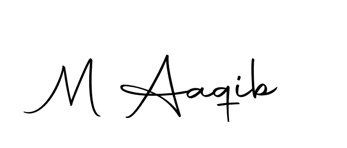 Use a signature maker to create a handwritten signature online. With this signature software, you can design (Autography-DOLnW) your own signature for name M Aaqib. M Aaqib signature style 10 images and pictures png