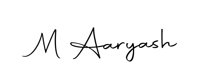 Create a beautiful signature design for name M Aaryash. With this signature (Autography-DOLnW) fonts, you can make a handwritten signature for free. M Aaryash signature style 10 images and pictures png