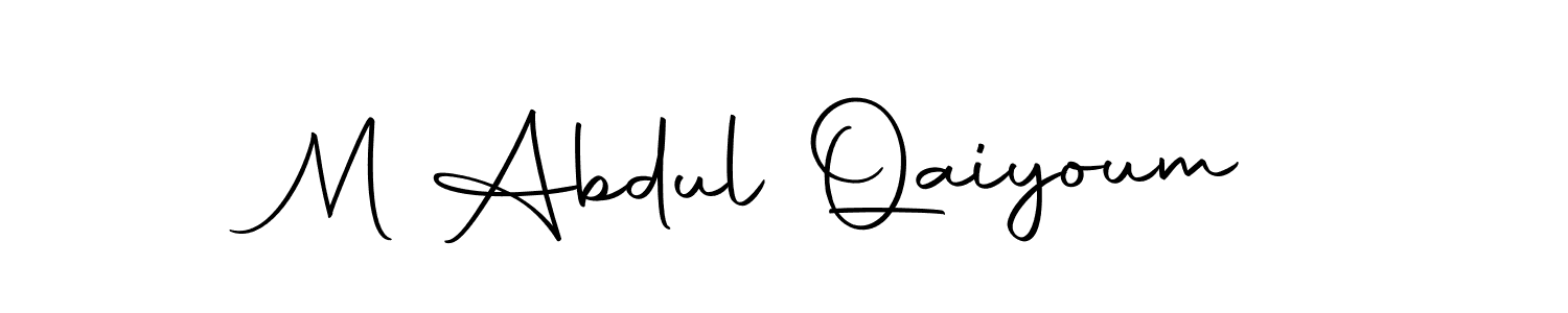 The best way (Autography-DOLnW) to make a short signature is to pick only two or three words in your name. The name M Abdul Qaiyoum include a total of six letters. For converting this name. M Abdul Qaiyoum signature style 10 images and pictures png
