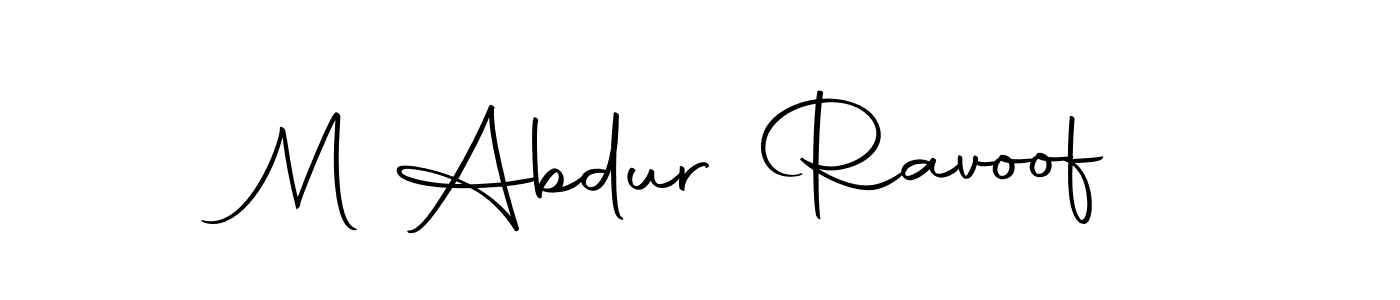 Autography-DOLnW is a professional signature style that is perfect for those who want to add a touch of class to their signature. It is also a great choice for those who want to make their signature more unique. Get M Abdur Ravoof name to fancy signature for free. M Abdur Ravoof signature style 10 images and pictures png