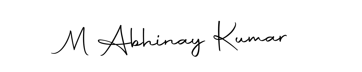 Autography-DOLnW is a professional signature style that is perfect for those who want to add a touch of class to their signature. It is also a great choice for those who want to make their signature more unique. Get M Abhinay Kumar name to fancy signature for free. M Abhinay Kumar signature style 10 images and pictures png