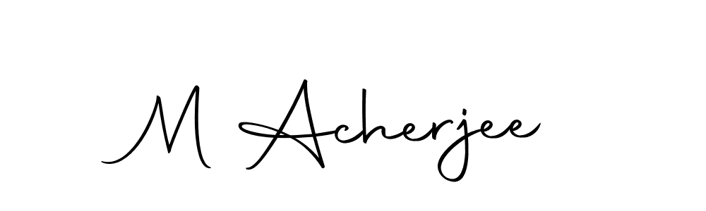You can use this online signature creator to create a handwritten signature for the name M Acherjee. This is the best online autograph maker. M Acherjee signature style 10 images and pictures png