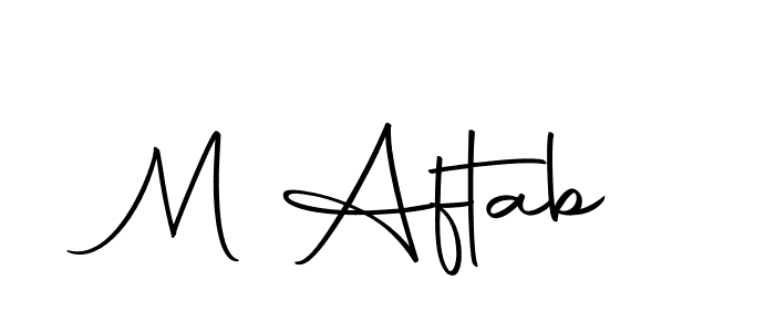 How to make M Aftab name signature. Use Autography-DOLnW style for creating short signs online. This is the latest handwritten sign. M Aftab signature style 10 images and pictures png
