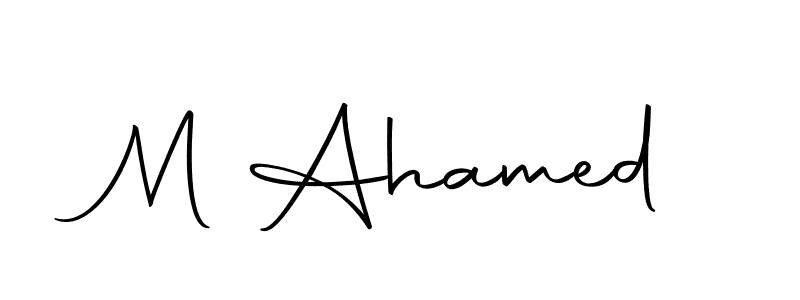 Create a beautiful signature design for name M Ahamed. With this signature (Autography-DOLnW) fonts, you can make a handwritten signature for free. M Ahamed signature style 10 images and pictures png