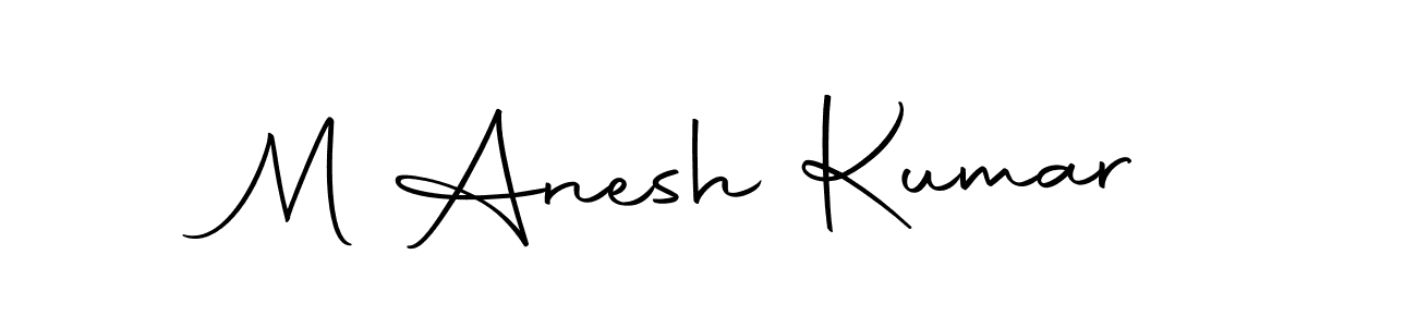 How to make M Anesh Kumar name signature. Use Autography-DOLnW style for creating short signs online. This is the latest handwritten sign. M Anesh Kumar signature style 10 images and pictures png