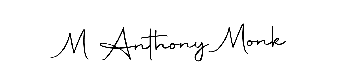 How to make M Anthony Monk name signature. Use Autography-DOLnW style for creating short signs online. This is the latest handwritten sign. M Anthony Monk signature style 10 images and pictures png