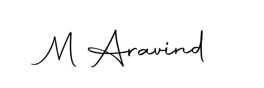 Design your own signature with our free online signature maker. With this signature software, you can create a handwritten (Autography-DOLnW) signature for name M Aravind. M Aravind signature style 10 images and pictures png