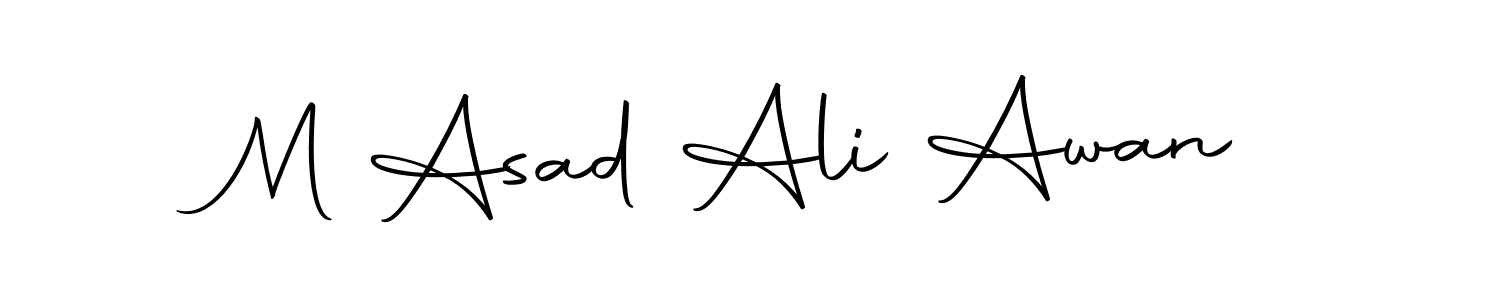 How to make M Asad Ali Awan name signature. Use Autography-DOLnW style for creating short signs online. This is the latest handwritten sign. M Asad Ali Awan signature style 10 images and pictures png