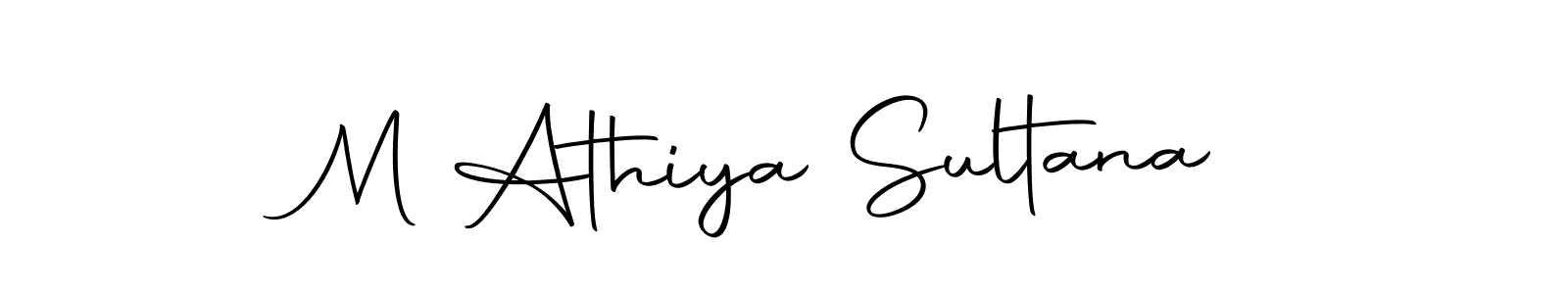 How to make M Athiya Sultana name signature. Use Autography-DOLnW style for creating short signs online. This is the latest handwritten sign. M Athiya Sultana signature style 10 images and pictures png