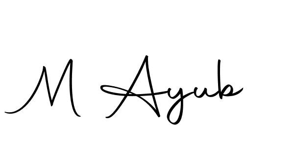 Design your own signature with our free online signature maker. With this signature software, you can create a handwritten (Autography-DOLnW) signature for name M Ayub. M Ayub signature style 10 images and pictures png