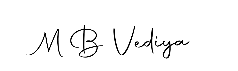 You should practise on your own different ways (Autography-DOLnW) to write your name (M B Vediya) in signature. don't let someone else do it for you. M B Vediya signature style 10 images and pictures png