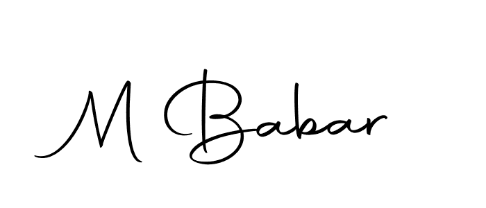 Create a beautiful signature design for name M Babar. With this signature (Autography-DOLnW) fonts, you can make a handwritten signature for free. M Babar signature style 10 images and pictures png