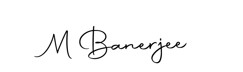 You should practise on your own different ways (Autography-DOLnW) to write your name (M Banerjee) in signature. don't let someone else do it for you. M Banerjee signature style 10 images and pictures png