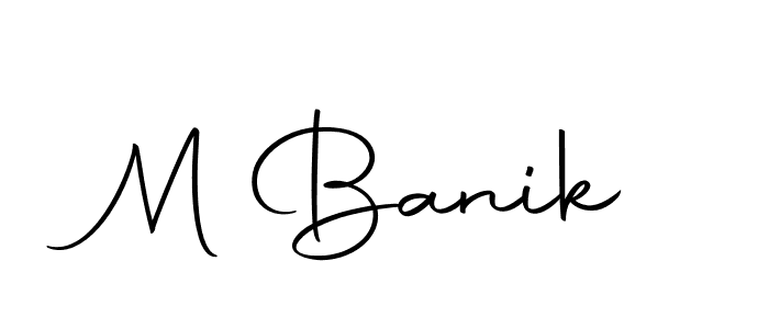 Make a beautiful signature design for name M Banik. With this signature (Autography-DOLnW) style, you can create a handwritten signature for free. M Banik signature style 10 images and pictures png