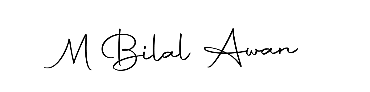 Create a beautiful signature design for name M Bilal Awan. With this signature (Autography-DOLnW) fonts, you can make a handwritten signature for free. M Bilal Awan signature style 10 images and pictures png