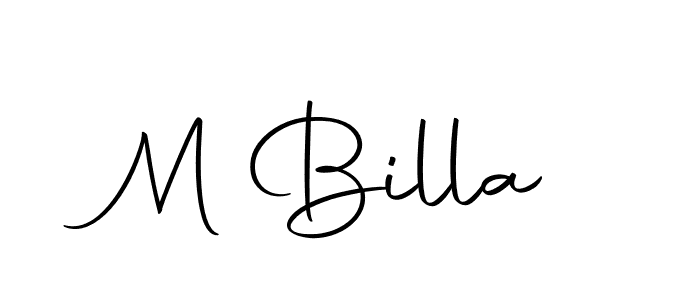 Create a beautiful signature design for name M Billa. With this signature (Autography-DOLnW) fonts, you can make a handwritten signature for free. M Billa signature style 10 images and pictures png
