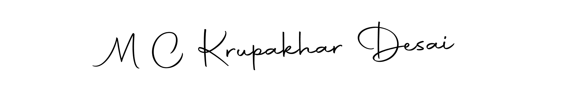 Use a signature maker to create a handwritten signature online. With this signature software, you can design (Autography-DOLnW) your own signature for name M C Krupakhar Desai. M C Krupakhar Desai signature style 10 images and pictures png