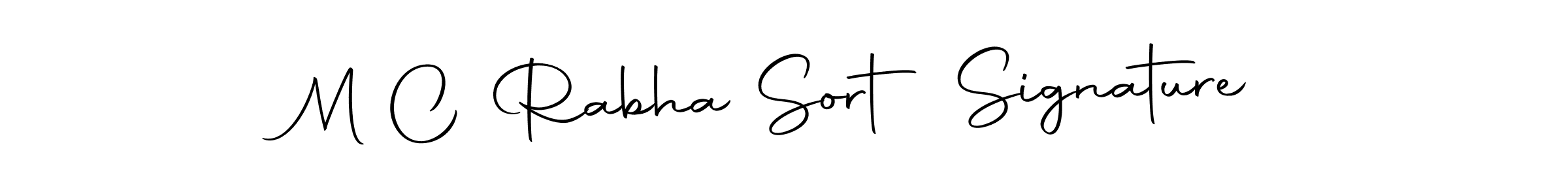 Make a beautiful signature design for name M C Rabha Sort Signature. With this signature (Autography-DOLnW) style, you can create a handwritten signature for free. M C Rabha Sort Signature signature style 10 images and pictures png